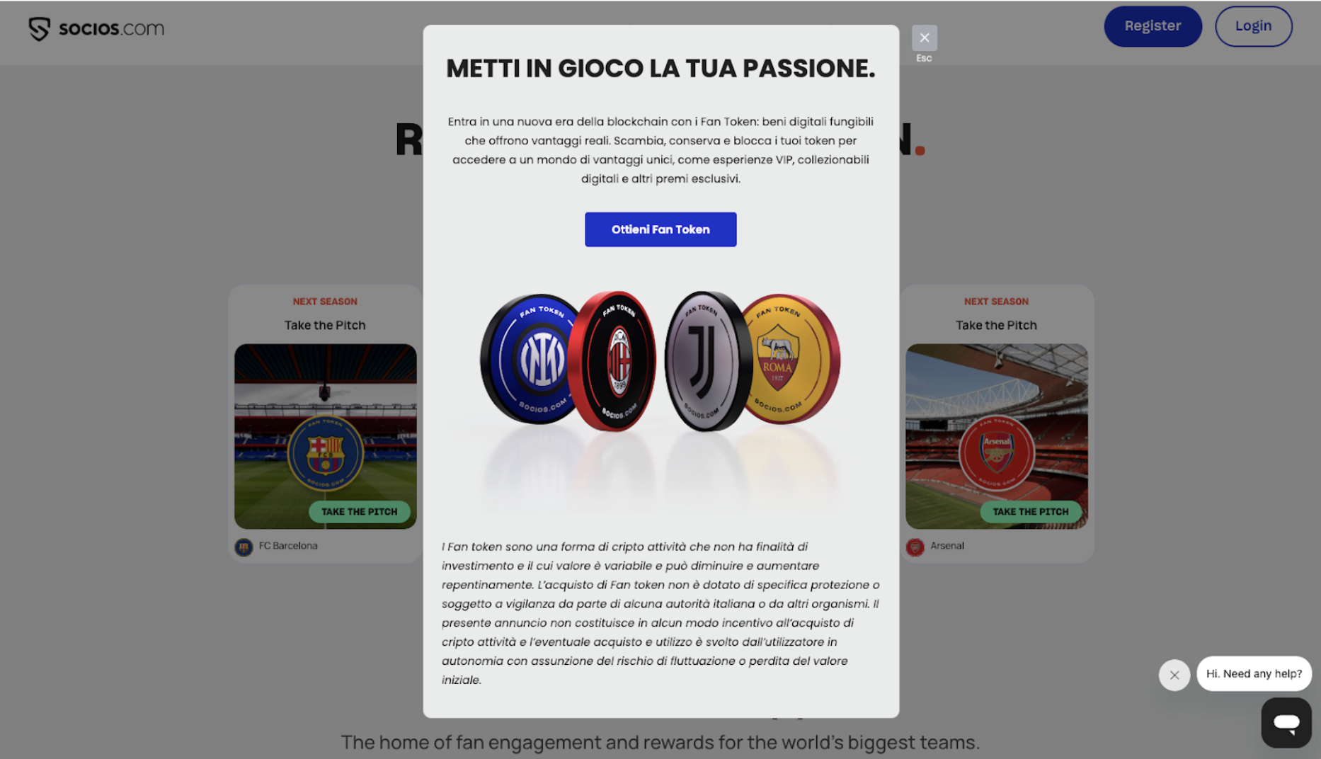 Socios personalized message